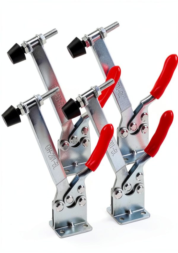 E-TING 4Pcs Hand Tool Toggle Clamp 201B-Upgrade Horizontal Clamp Antislip Quick Release Tool (Longer 201BL Toggle Clamp)-1