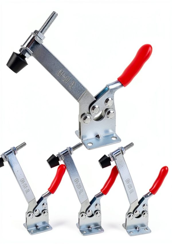 E-TING 4Pcs Hand Tool Toggle Clamp 201B-Upgrade Horizontal Clamp Antislip Quick Release Tool (Longer 201BL Toggle Clamp)-0